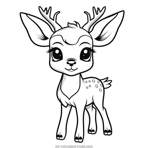 Cute deer coloring page | My Coloring Page