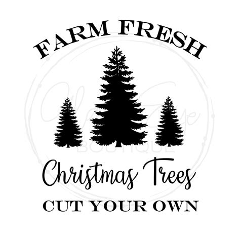 Christmas Tree Sign Farm Printable Instant Download Sign Etsy