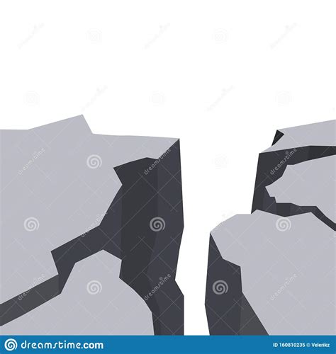 Vector Flat Illustration Of An Earthquake Splits And Cracks Faults In