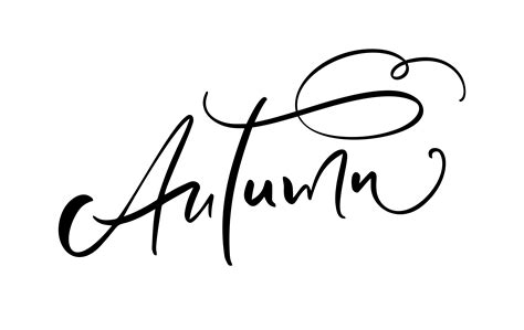 Autumn Lettering Calligraphy Text Isolated On White Background Hand
