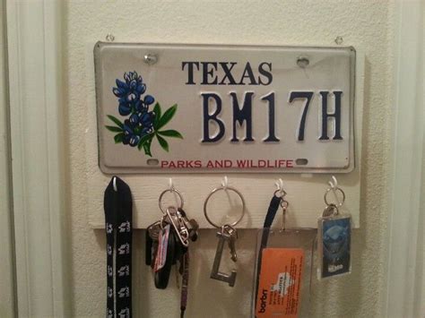 Your car license plates are still in plastic frame ? My DIY license plate key holder. | License plate crafts, Plate crafts, Diy