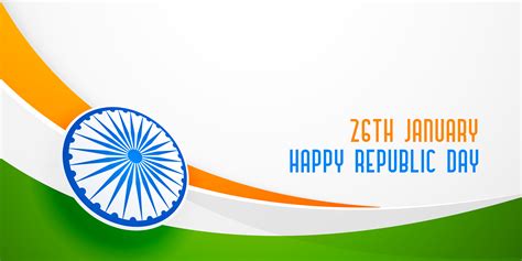 Indian Flag In Wave Style For Republic Day Download Free Vector Art