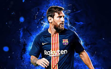 Messi Blue Uniform 2018 Argentinian Footballers Barcelona Fc La Liga