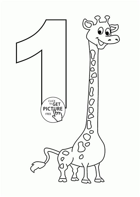 Number 1 coloring pages for kids, counting sheets printables free - Wuppsy.com | Alphabet