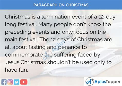 Paragraph On Christmas 100 150 200 250 To 300 Words For Kids