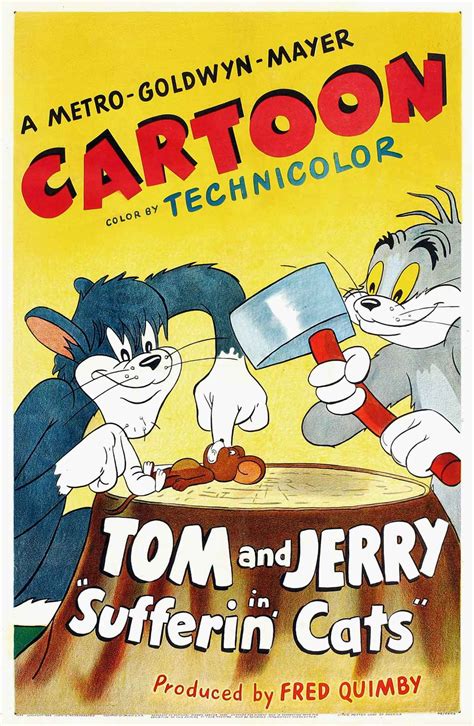 Vintage Posters For The Early ‘tom And Jerry Cartoons In The 1940s