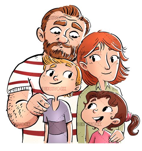 Familia De Padres Con Sus Hijos Ilustraciones De Cuentos Infantiles