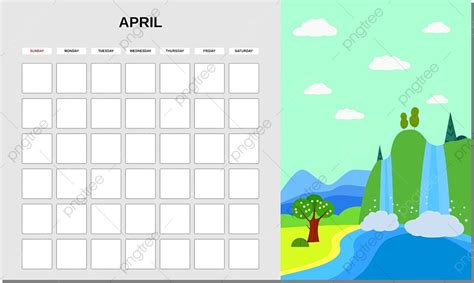 Gambar Perencana Kalender Bulan April Templat Untuk Unduh Gratis Di Pngtree