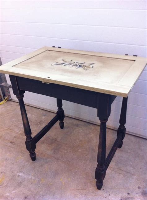 A Unique Old Table Base And An Old Door Come Together With Graphite And Versailles Paint Annie