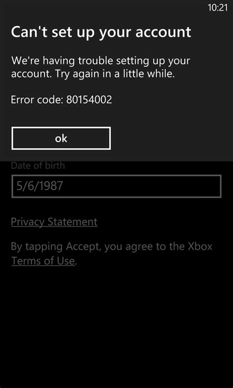 Problem Sign In To Xbox Live Error Coce 80154002 Microsoft Community