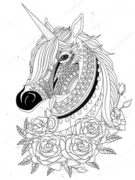 Luxe kleurplaten volwassenen paarden krijg duizenden kleurenfotos. Heilige Unicorn Kleurplaat — Stockvector © Kchungtw ...