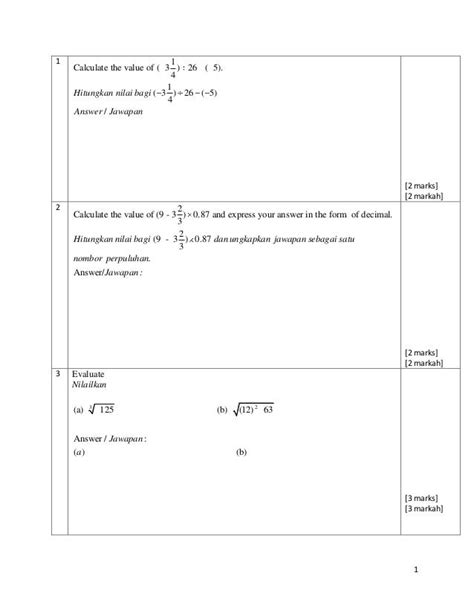 Contoh Soalan Matematik Tingkatan 5 Kertas 2