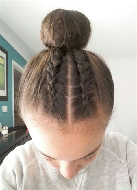 My Go To Hairstyle 2 Dutch Braids Into A High Bun High Bun