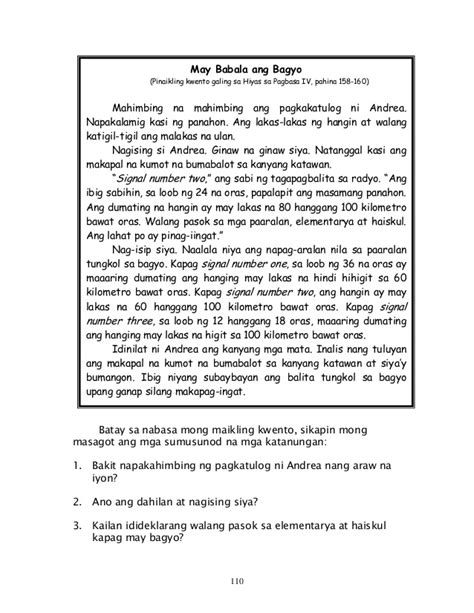 Maikling Kwento Worksheet For Grade 6 Download Worksheet