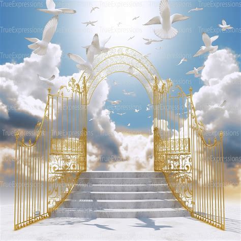 Memorial Flight Ai Art Christian Faith Funeral Gates Gold Heaven