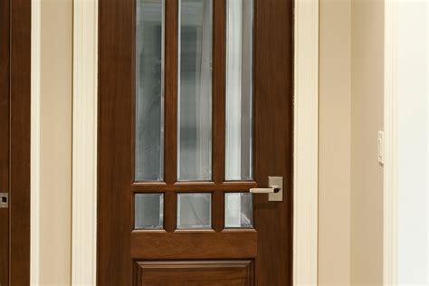 Interior Door Custom Single Solid Wood With Walnut Finish Classic