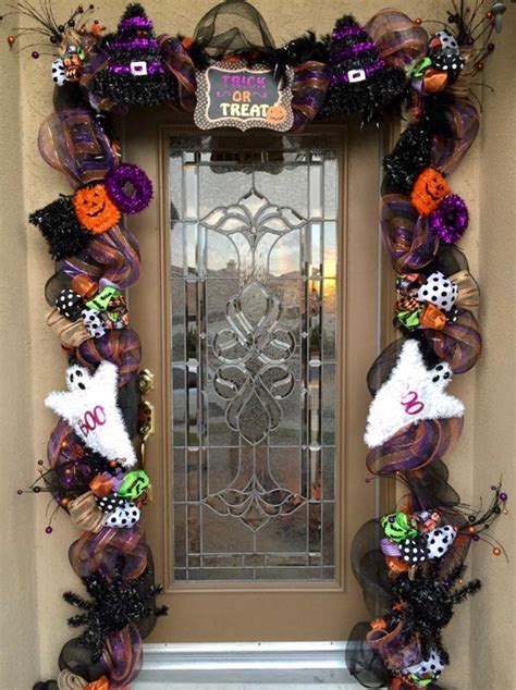Halloween Garland Halloween Front Door Decor Halloween Door Swag