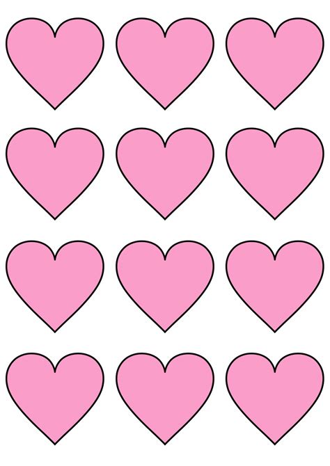 Printable Hearts Different Sizes