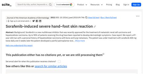 Sorafenib Induced Severe Handfoot Skin Reaction Scite Report