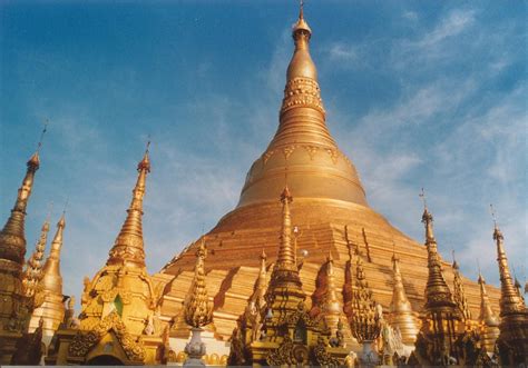 Golden Stupa Of Shwedagon Pagoda Yangon Myanmar Burma