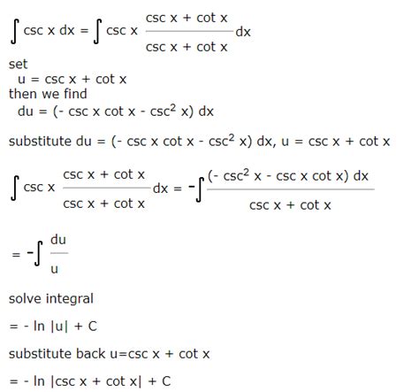 2 мин и 21 сек. What is math\int \csc(x)\,dx/math? - Quora