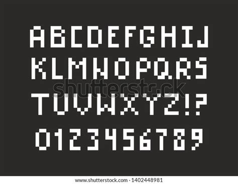 Pixel Alphabet Retro 8 Bit Style Vetor Stock Livre De Direitos