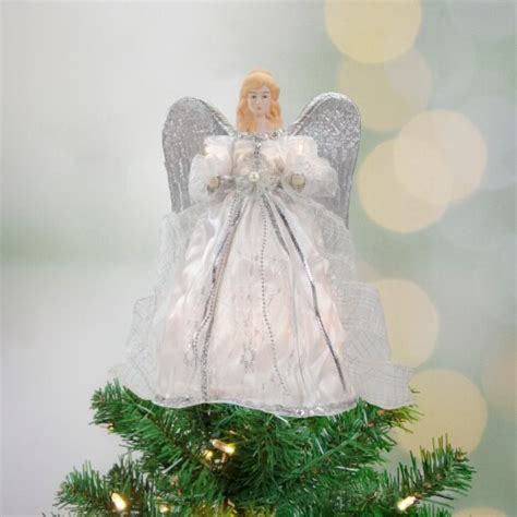 Northlight 12 Lighted Silver Angel With Wings Christmas Tree Topper