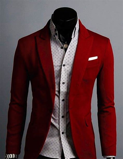 Men S Red Jacket Mens Fashion Suits Mens Suits Men S Fashion Terno Slim Look Man Mens