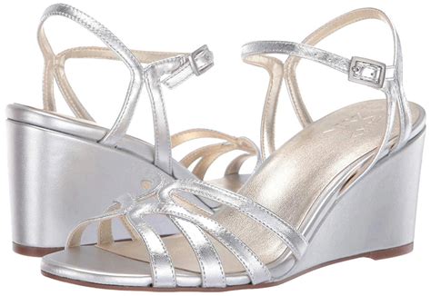 Naturalizer Womens Gio Wedge Sandal Silver Metallic Size 70 Slke Ebay