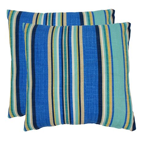 Creative Living Multi Blue Stripe Polyester Throw Pillow 2pcs Throw