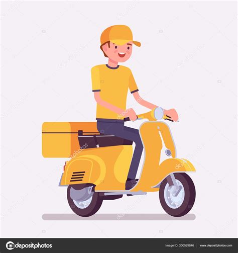 Scooter Delivery Boy Stock Vector Image By ©andrewrybalko 300529846