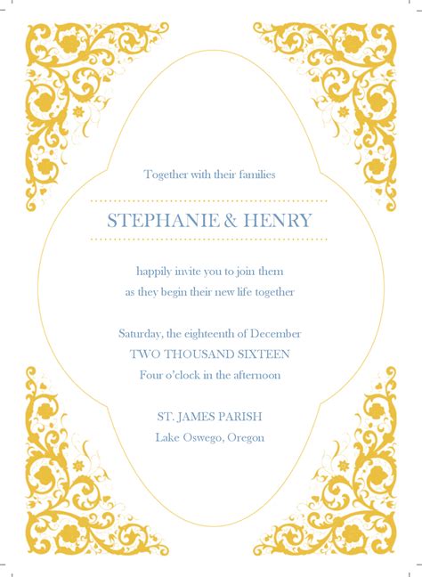 Gold Invitation Templates