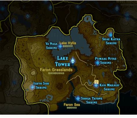 Breath of the wild's map is reported to be bigger than skyrim's. The Legend of Zelda: Breath of the Wild Lake Region Map ...