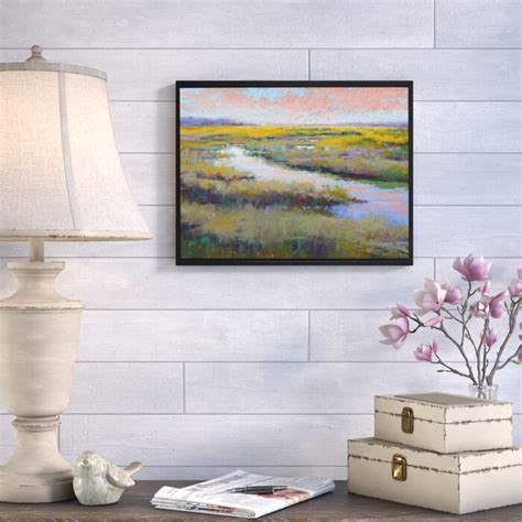 August Grove A Glimmer On The Marsh Framed On Canvas By Alejandra Agos
