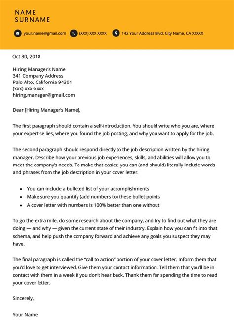 Clean Gold Rg Cover Letter Template Cover Letter Template Free