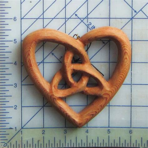 Trinity Heart Shaped Celtic Wood Carving Hearts Belief Etsy