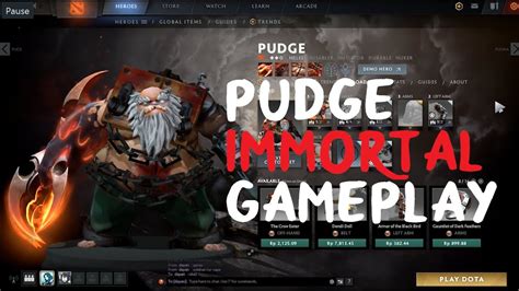 Pudge New Ultra Rare Immortal Gameplay Youtube