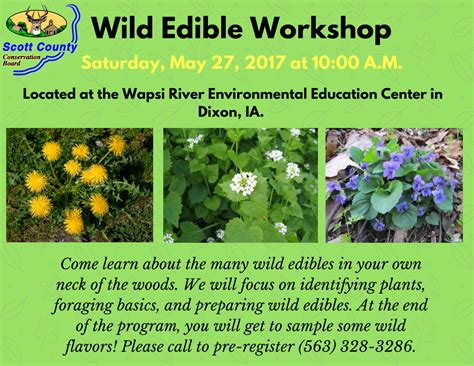 Wild Edible Plants Workshop Scott County Iowa