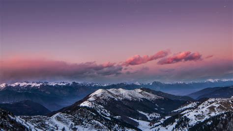Mountains Starry Sky Night Snow Dolomites Italy 4k Hd Nature 4k