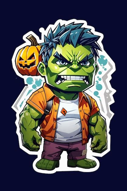 Premium Vector Pumpkin Patch Palooza With Angry Little Hulk Vibrant