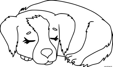 Coloriage chien qui dort  JeColorie.com