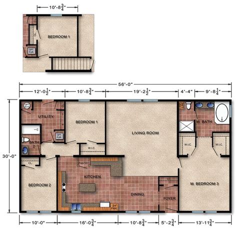 Michigan Ranch Modular Home Floor Plan 170 Floor Plans House Floor