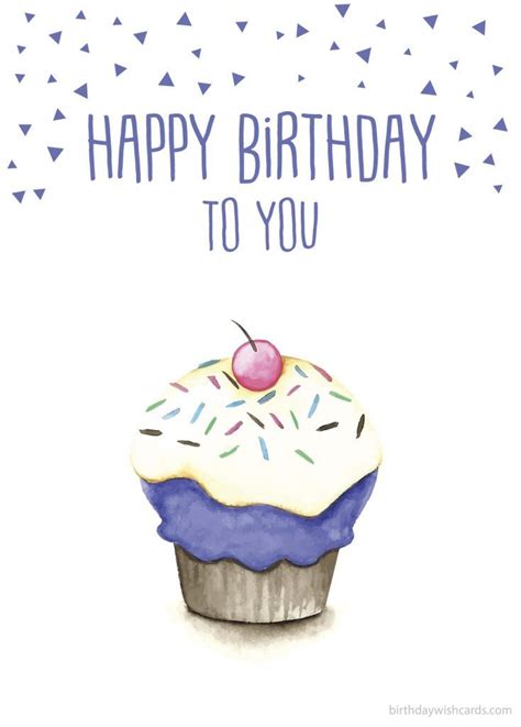 All the best on your special day! Happy birthday to you cherry cupcake image | Cute happy ...