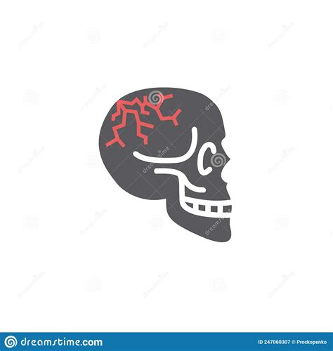 Skull Cracked Skull Icon Black Sign Design Vector Illustration For