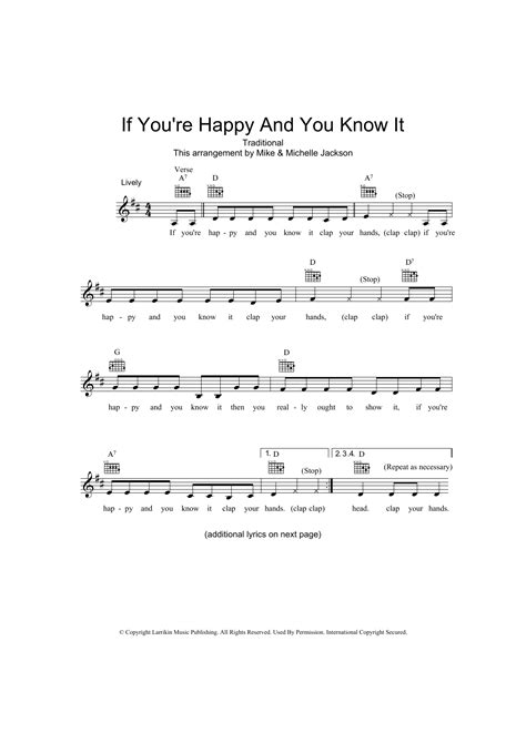 If You Re Happy And You Know It Chords Sheet And Chords Collection