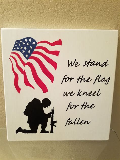 We Stand For The Flag We Kneel For The Fallen Hand Painted Etsy