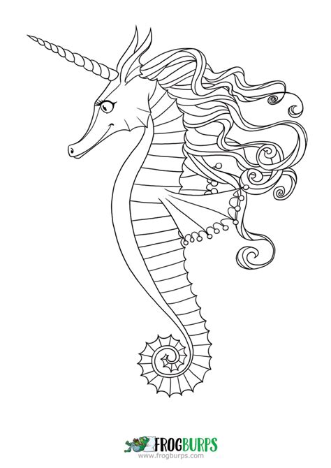 Coloring for girls and boys. Seahorse | Coloring Page | Frogburps