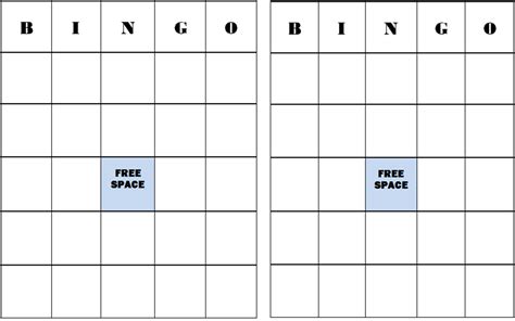 Bingo Template Bingo Card Template Blank Bingo