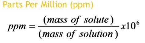 Parts Per Million Formula Chemistry Some Basic Concepts Of