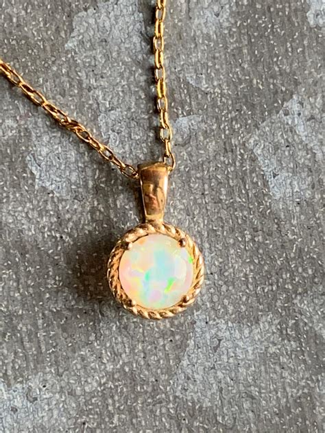 Opal Necklace Gold Necklace Gemstone Jewelry Brilliant Etsy New Zealand